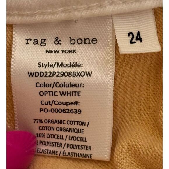RAG & BONE Casey high-rise kick-flare jeans in White NWT Size 24 - Picture 8 of 10